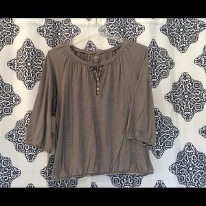 LOFT Black and White Striped Top